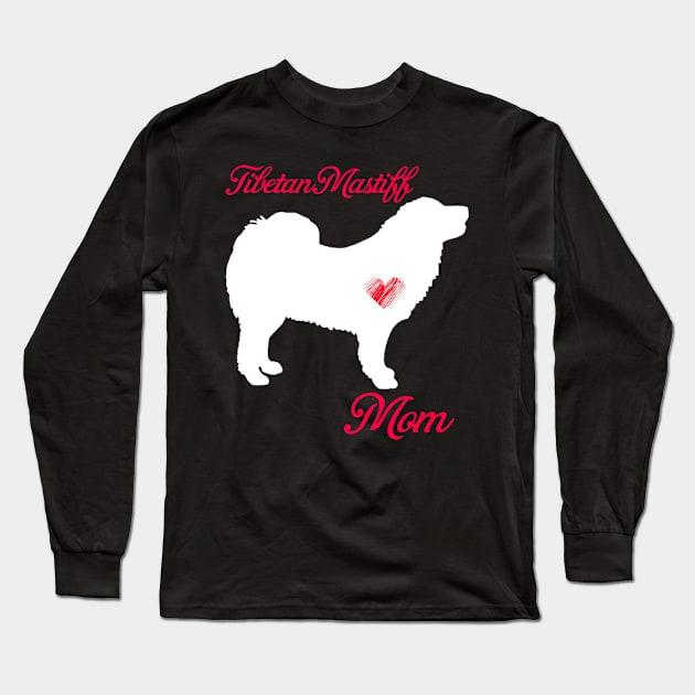 Tibetan mastiff mom   cute mother's day t shirt for dog lovers Long Sleeve T-Shirt by jrgenbode